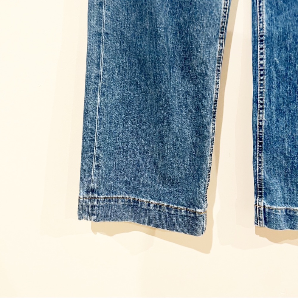Everlane Wide Leg Jean Mid Wash size 26 Ankle 98% Cotton